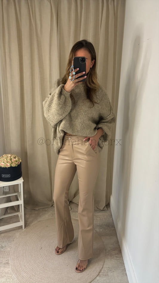 CHARLENE PU LEATHER FLARES