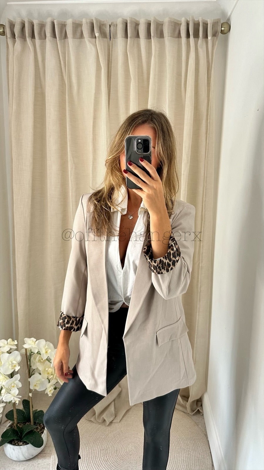 SERENA LEOPARD LINED LONGLINE BLAZER