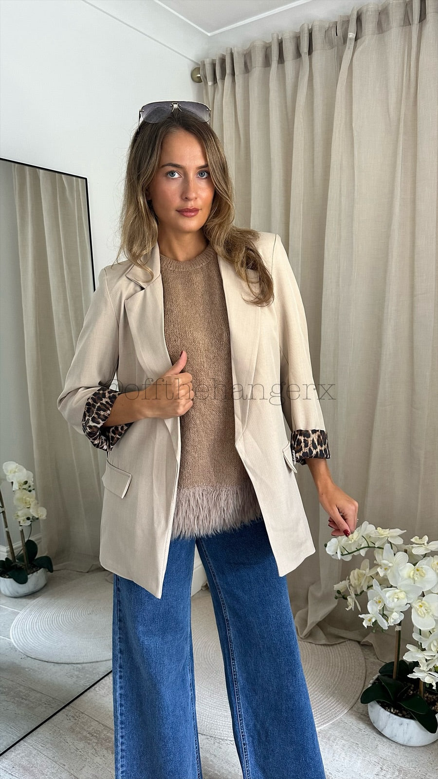 SERENA LEOPARD LINED LONGLINE BLAZER