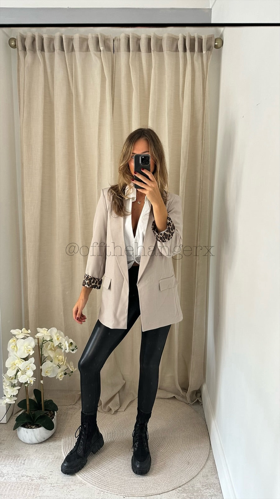 SERENA LEOPARD LINED LONGLINE BLAZER